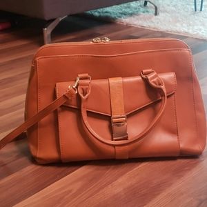 Zara leather laptop bag